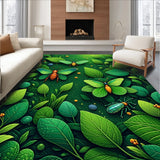 Ultra Soft Area Rug, Non Slip, Stain Resistant, Washable Area Rugs for Living Room, Bedroom, Artistic Ultra-Thin Washable Dining Room Rug(Green)