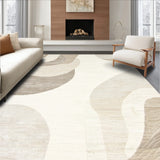 Artisan Weave Area Ivory & Beige Abstract Swirls Design(Beige)