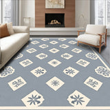 Interlocking Medallion with Subtle Floral Accents(Blue)