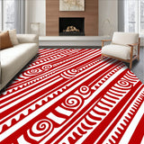 Cane Stripe Holiday Floor with Peppermint Swirl Accents(Red)