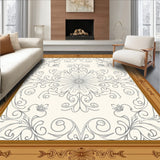 Caria Medallion Scrollwork Motif with Interlocking Floral Accents(Brown)