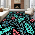 Elegant Banana Fern Cascade Handpainted Floral Botanical Symphony (Black) - ODIKA