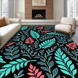 Elegant Banana Fern Cascade Handpainted Floral Botanical Symphony (Black) - ODIKA