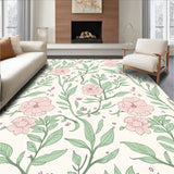 Charming Blossom Aviary Motif with Delicate Petal Vines and Songbird Accents(Pink)