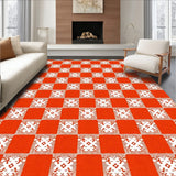 Autumnal Check with Vibrant Orange Crosshatch and Highlights(Orange)