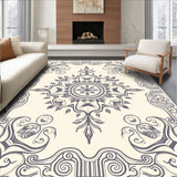 Abstract Boho Medallion and Scrollwork Design(Beige)