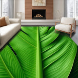 Ultra Soft Area Rug, Non Slip, Stain Resistant, Washable Area Rugs for Living Room, Bedroom, Tropical Leaf Velvet Runner(Green)