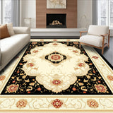 Black and Beige Oriental with Intricate Medallion Scrollwork(Beige)