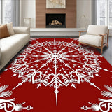 Snowflake Area with Intricate Winter Motifs(Red)