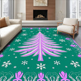 Crystalline Snowfall Evergreen Half Circle Floor Holiday(Green)