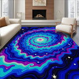 Starry Nebula Swirl Plush Doormat (Blue)