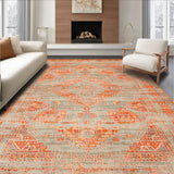 Boho Retro Runner Non Slip Unique Neutral(Orange)