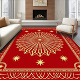 Boho Winter Geometric Burst Indoor Decorative Floor(Red)