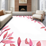 Abstract Watercolor Botanical Print with Flowing Leaf(Pink)