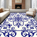 Enchanted Garden Trellis Scrollwork Luxury Handwoven (Blue)