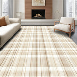 Elegant Cream and Beige Plaid Printed with Non Slip Surface Texture(Beige)
