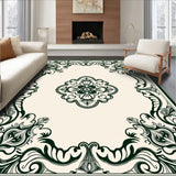 Victorian Medallion Scrollwork Interlocking Floral Motifs(Green)