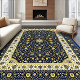 Vintage Modern Abstract with Deep and Gold Accents(Blue)