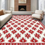 Festive Snowflake Winter Wonder Decorative Floor Covering(Red)