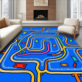 Adventure Highway Interlocking Maze with Playful Vehicles Motif (Blue)