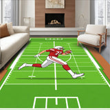 Gridiron Football Player Sprinting Field Design(Green)