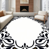 Vintage Inspired Botanical Scrollwork Featuring Leafy Curves (Black)