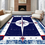 Maritime Compass Medallion Indoor Nautical for Patio(Blue)