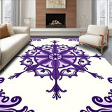 Whimsical Floral Medallion with Vintage Lattice Motifs (Purple)