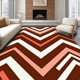 Burnt Sienna Chevron Striped Hallway(Brown)