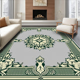 Vintage Botanical Medallion with Ivy Leaf Border Details(Green)