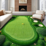 Golf Inspired Emerald Green with Gold Golf Course Design(Green)