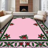 Holly Wreath Medallion with Festive Berry Motifs(Pink)
