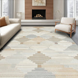 Geometric Diamond Contemporary Non Slip(Beige)