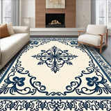 Boho Damask Scroll with Ornamental Border Design (Beige)