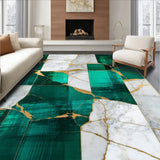 Emerald Echoes Gold Vein Beige Modern Area(Green)