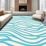 Gentle Waves Minimalist Contemporary Floor Covering(Blue)