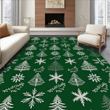 Festive Pine Tree Snowflake Half Moon Decorative Anti Slip Floor(Green)