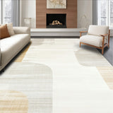 Distressed Beige Runner Modern Abstract Floor(Beige)