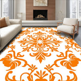 Abstract Interlocking Damask Design with Bold Contrast and Elegant Flourishes(Orange)