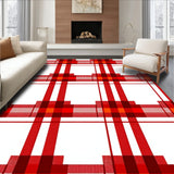 Classic Plaid Arrangement Featuring Bold Interwoven Stripes(Red)