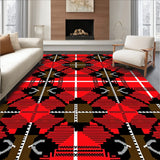 Jolly Tartan Checkered Entryway Greeting Seasonal Doorstep Accessory(Red)