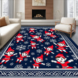 Whimsical Winter Folklore Entryway Featuring Seasonal Elves(Blue)