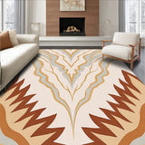 Abstract Ripple With Feathered Accent Motifs(Beige)