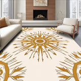 Sunburst Medallion with Radiant Petal Motifs and Artistic Flair (Gold)