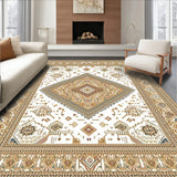 Geometric Diamond Medallion Area Earthy Toned Centerpiece(White)