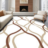 Artisan Interlocking Chevron Motif Luxe Patterned Floor Cover (Brown) - ODIKA