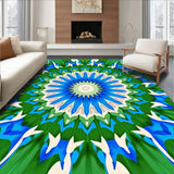 Abstract Starburst Design With Radiating Interlocking (Green)