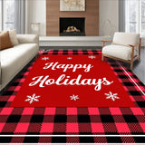 Yuletide Front Porch Decorative Checkered Entrance(Red)