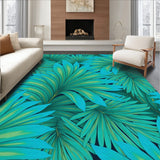 Tropical Foliage With Overlapping Palm Fronds(Blue)