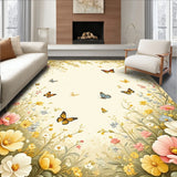 Chic Beige Garden Bloom Floor(Beige)